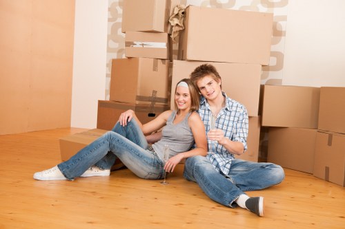 Removal team protecting furniture during an apartment relocation in Camberwell